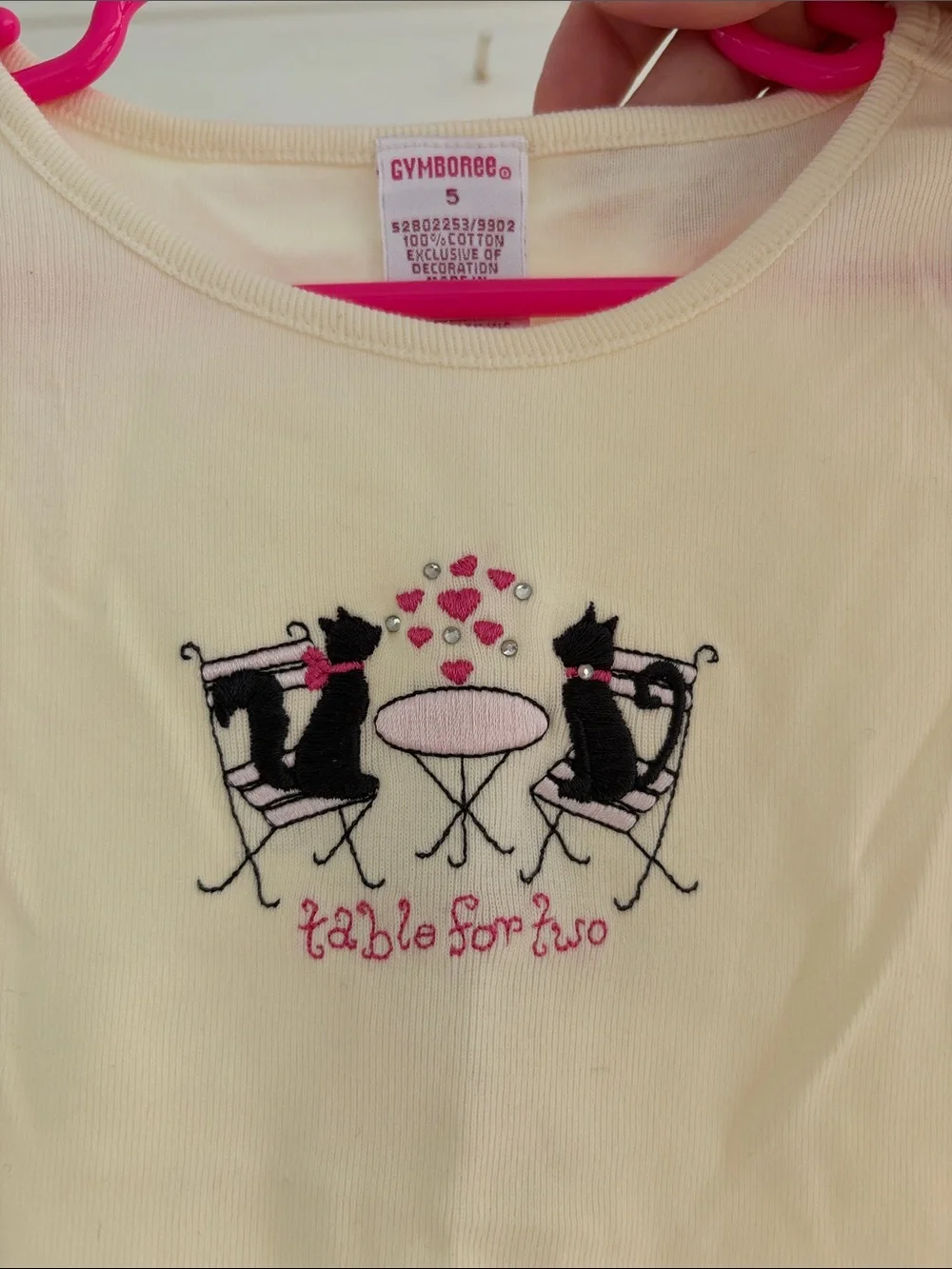 NWT Vintage Y2K Gymboree Set Paris Kitty Top & Embroidered Cat Flare Jeans
